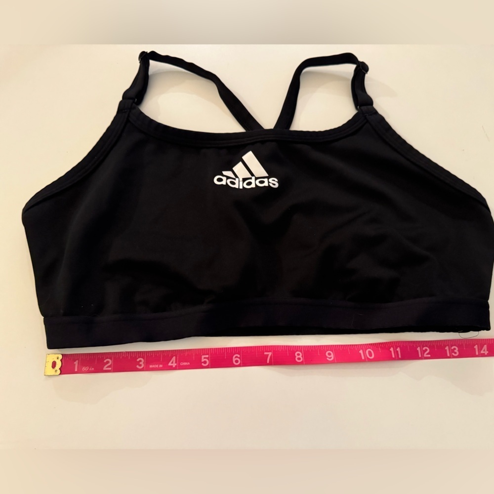 Adidas Black and White Strappy Sports Bra - Picture 2 of 5